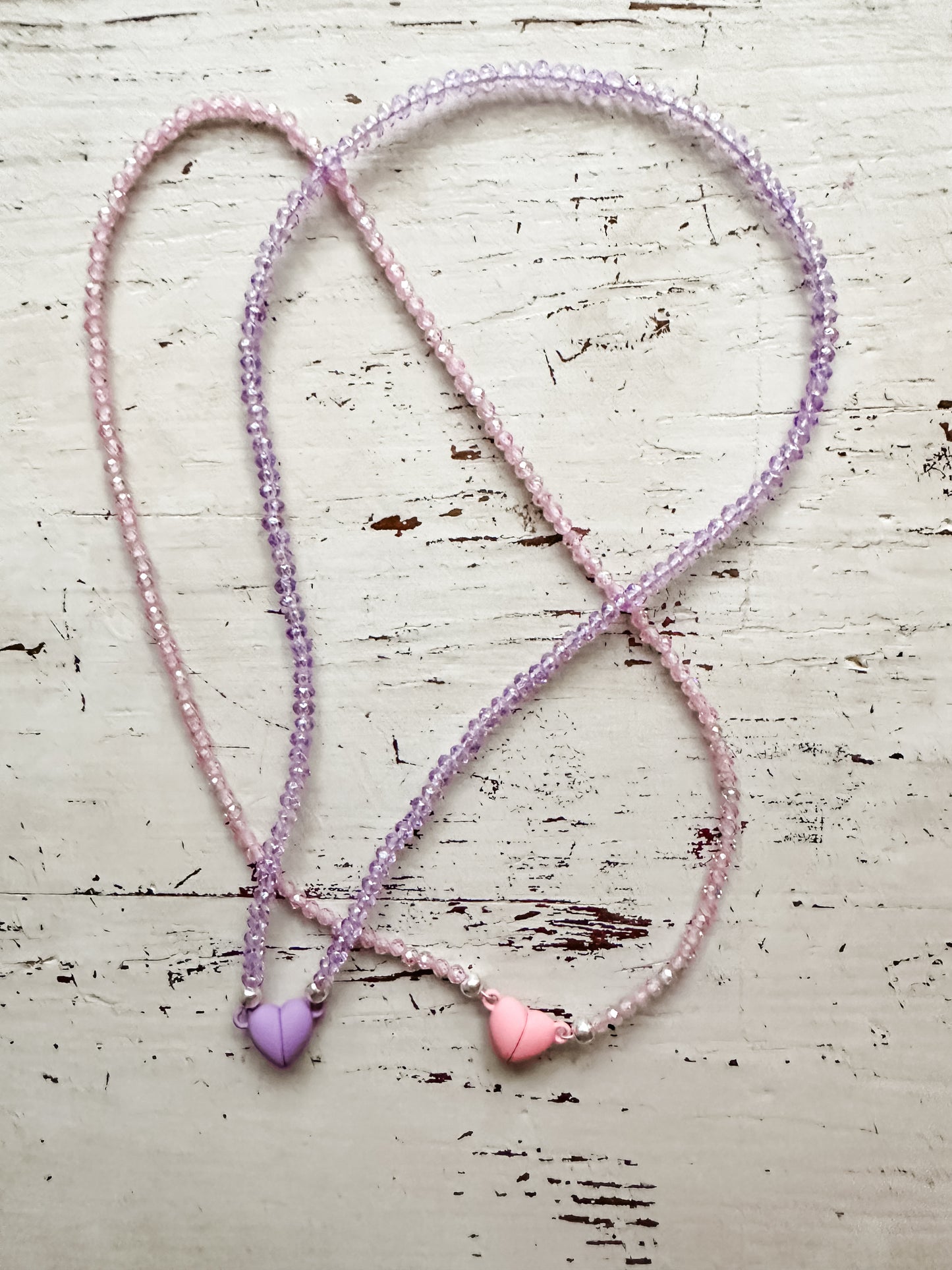 Sweet Heart Purple and Pink 15”Necklaces